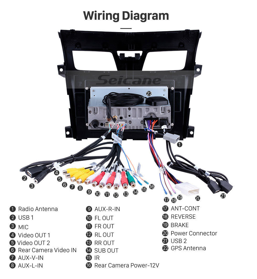 Seicane 9 inch 2013-2017 Nissan Teana Android 11.0 Autoradio GPS Navigation System  WiFi TV Canbus USB Backup Camera Mirror Link HD 1080P Video