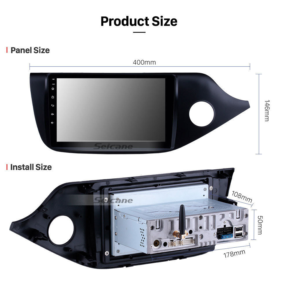 Seicane Android 11.0 9 pulgadas 2012 2013 2014 Kia ceed RHD Navegación GPS Bluetooth Radio MP4 música Wifi HD Pantalla táctil 1080P Video USB Compatible con Carplay Reproductor de DVD 4G