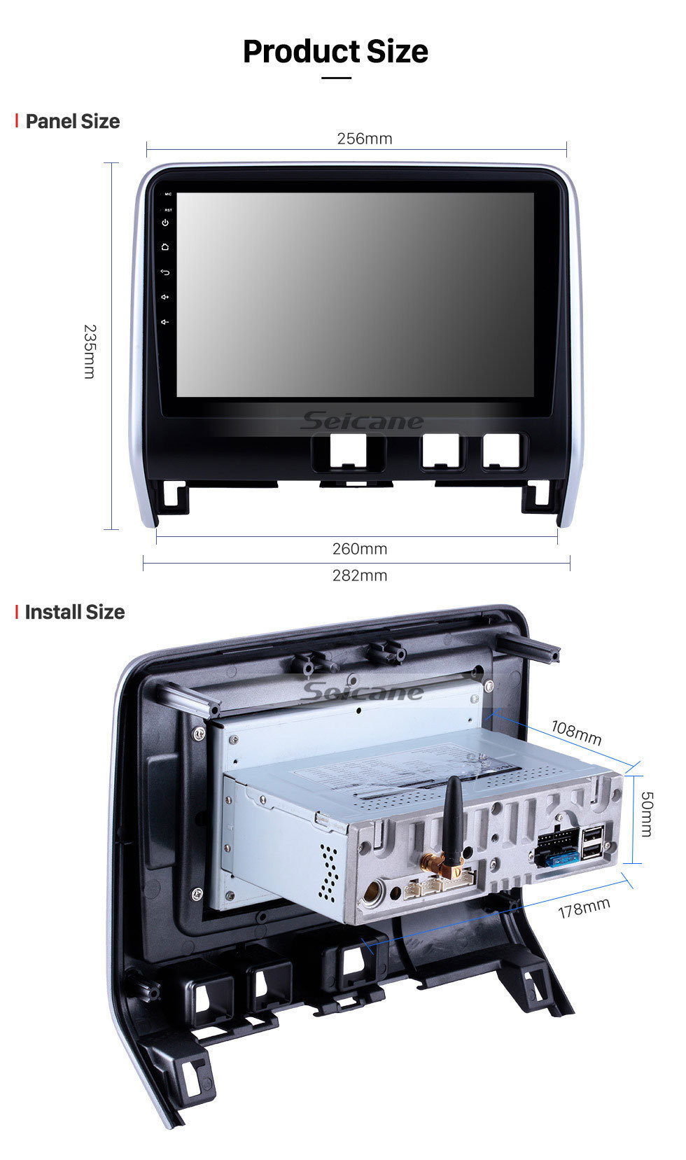 Seicane Aftermarket Android 11.0 HD Pantalla táctil Radio de 10.1 pulgadas para 2016 2017 2018 Nissan Serena Bluetooth Navegación GPS Unidad principal compatible 3G / 4G wifi Reproductor de DVD Carplay 1080P