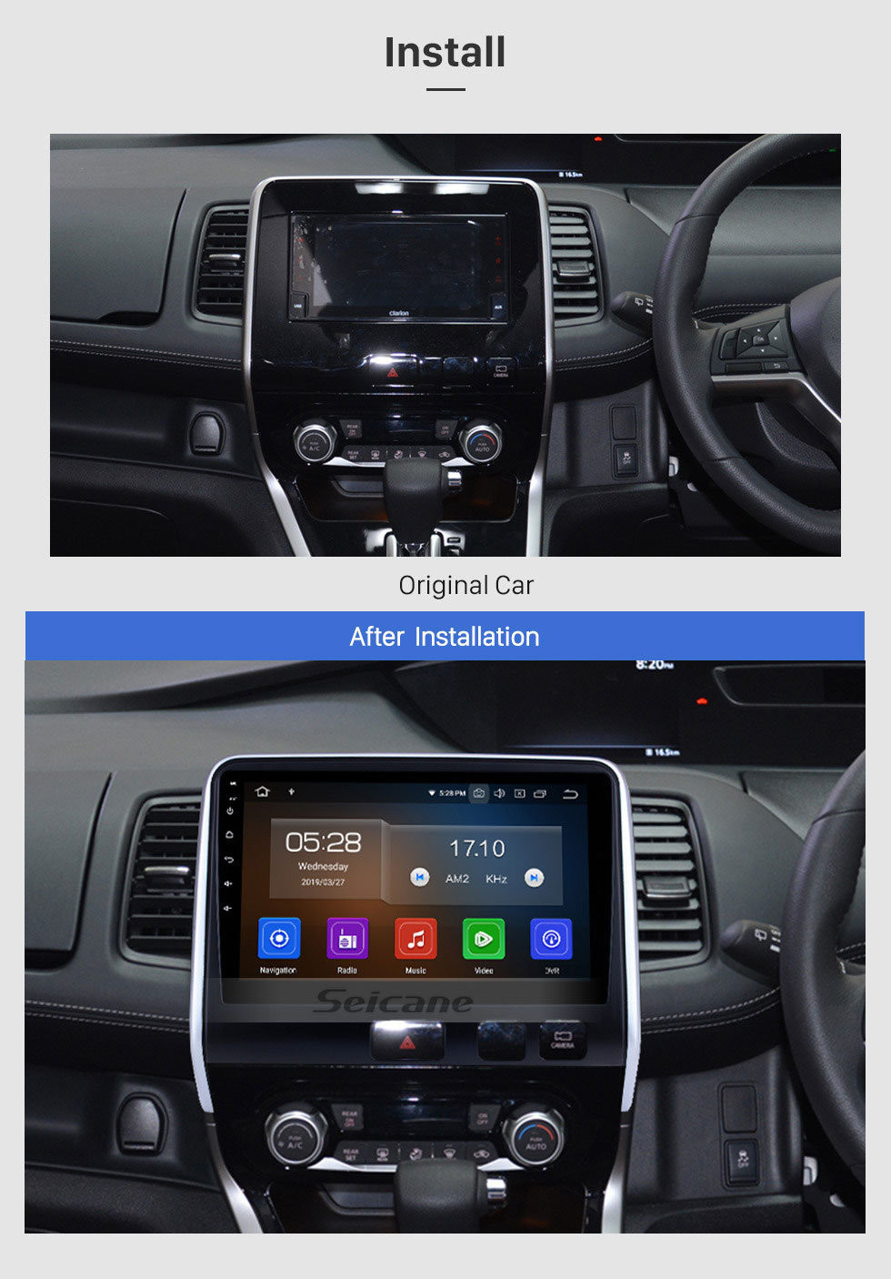 Seicane Aftermarket Android 11.0 HD Pantalla táctil Radio de 10.1 pulgadas para 2016 2017 2018 Nissan Serena Bluetooth Navegación GPS Unidad principal compatible 3G / 4G wifi Reproductor de DVD Carplay 1080P