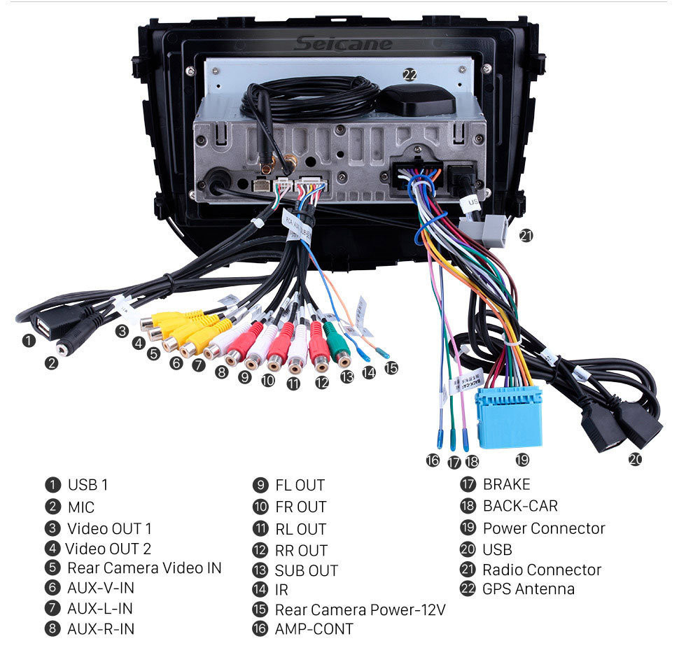 Seicane OEM Android 11.0 9 polegadas Car Stereo para 2016 2017 2018 Suzuki BREZZA com sistema de navegação GPS Bluetooth HD Touchscreen Wifi FM MP5 música suporte USB DVD Player SWC OBD2 Carplay