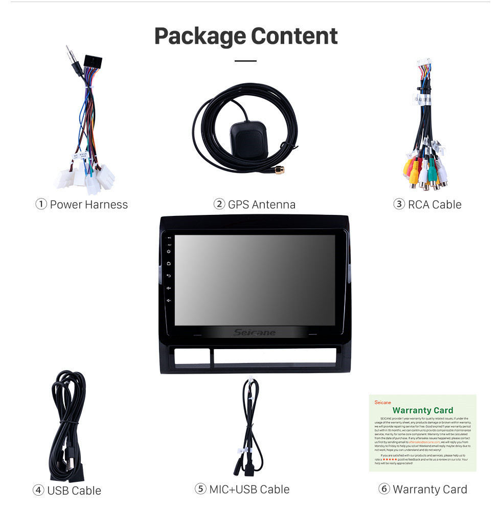 Seicane Écran tactile HD 9 pouces Android 11.0 radio Système de navigation GPS pour 2005-2013 TOYOTA TACOMA / HILUX (Version américaine) LHD Bluetooth WiFi Commande au volant USB supporte 4G Mirror Link OBD2 Seicane Écran tactile HD 9 pouces Android 11.0 radio Système de navigation GPS pour 2005-2013 TOYOTA TACOMA / HILUX (Version américaine) LHD Bluetooth WiFi Commande au volant USB supporte 4G Mirror Link OBD2