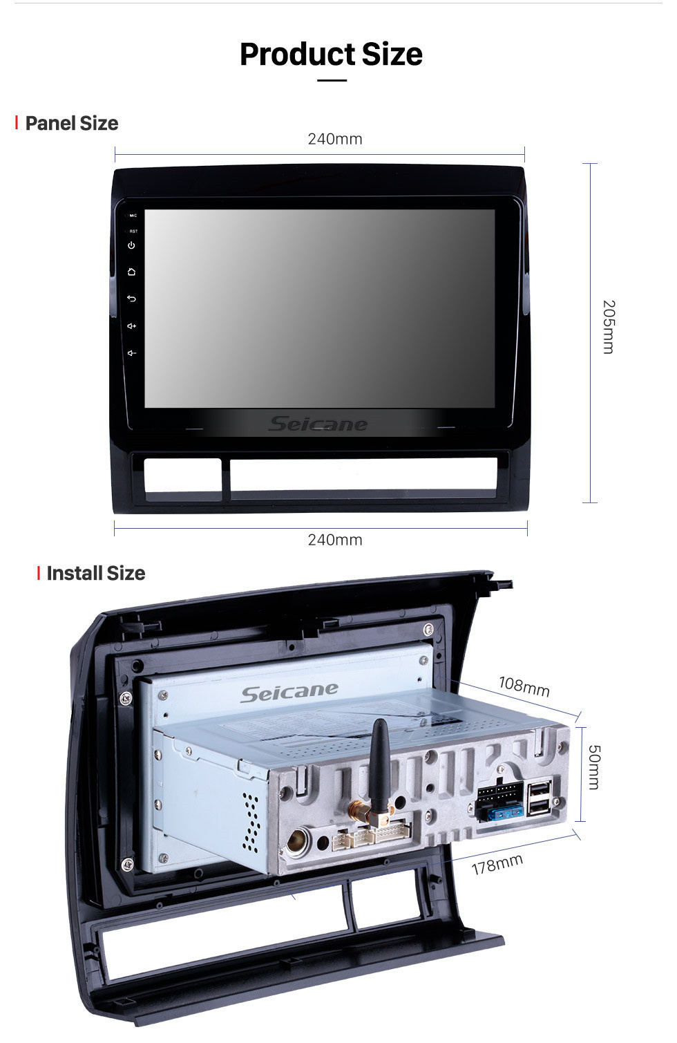 Seicane Écran tactile HD 9 pouces Android 11.0 radio Système de navigation GPS pour 2005-2013 TOYOTA TACOMA / HILUX (Version américaine) LHD Bluetooth WiFi Commande au volant USB supporte 4G Mirror Link OBD2 Seicane Écran tactile HD 9 pouces Android 11.0 radio Système de navigation GPS pour 2005-2013 TOYOTA TACOMA / HILUX (Version américaine) LHD Bluetooth WiFi Commande au volant USB supporte 4G Mirror Link OBD2