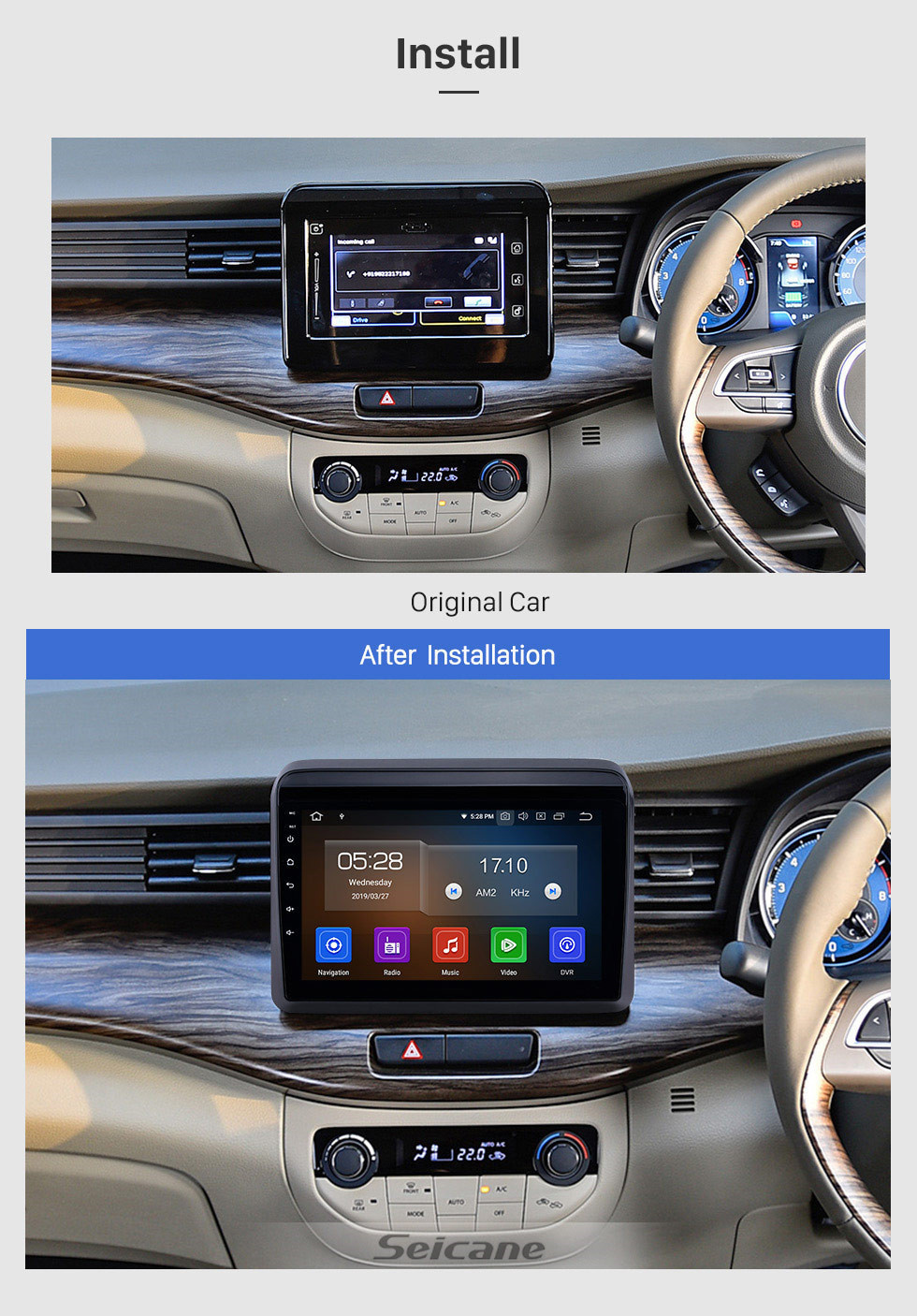 Seicane Pantalla táctil HD de 9 pulgadas 2018 2019 Suzuki ERTIGA Android 11.0 Radio con sistema de navegación GPS WIFI USB Bluetooth Mirror Link compatible Cámara de reserva DVR 1080p Reproductor de DVD TPMS