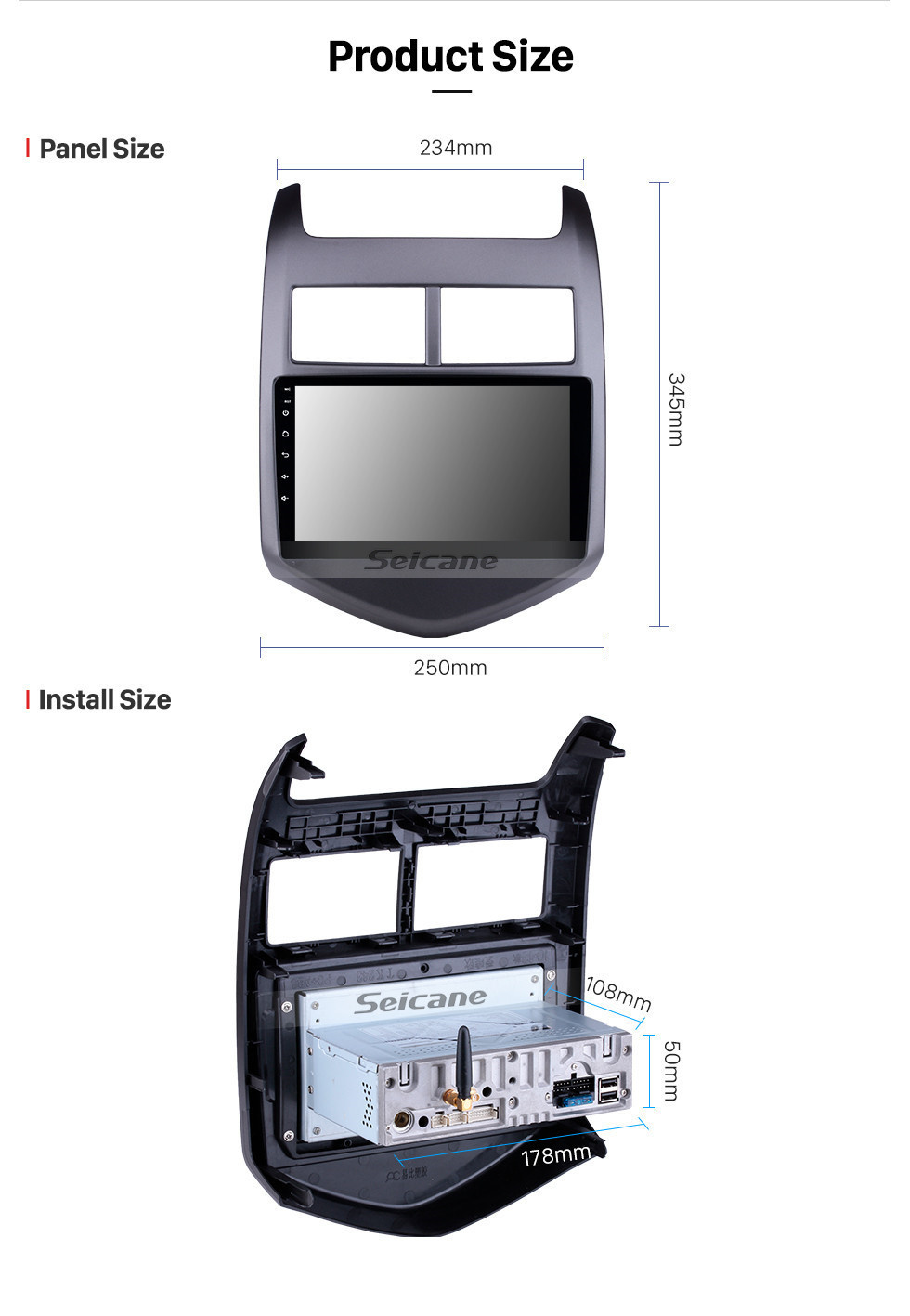 Seicane Android 11.0 Radio GPS Estéreo para 2010 2011 2012 2013 Chevy Chevrolet aveo Soporte 3D Navi Bluetooth USB WIFI Espejo Enlace DVR OBD2 Control del Volante