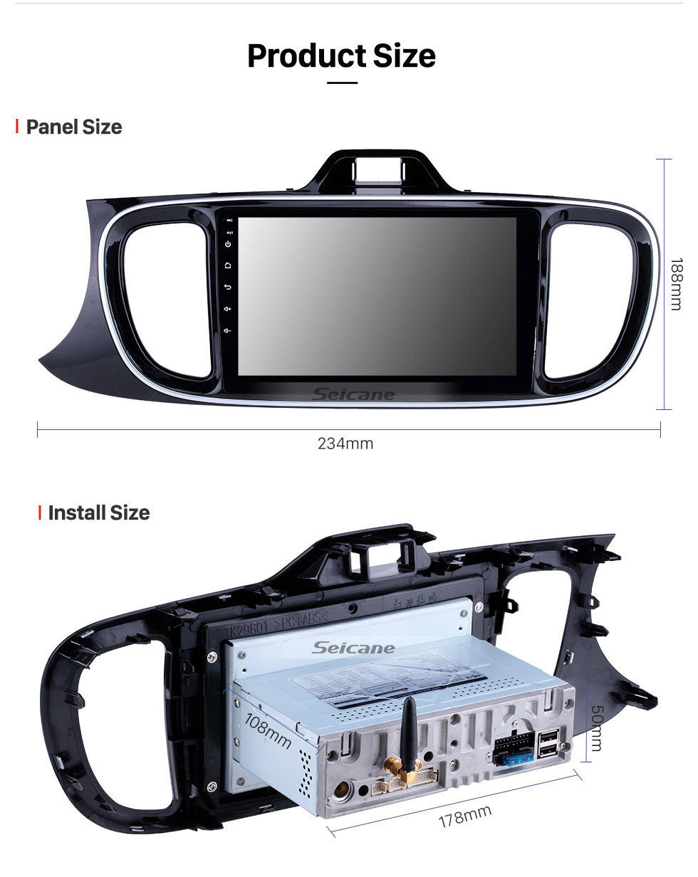 Seicane Pantalla táctil de 9 pulgadas 2017 KIA PEGAS LHD Android 11.0 Radio para automóvil Navegación GPS Unidad principal Bluetooth música Soporte USB OBD Carplay Cámara de respaldo 1080P Reproductor de DVD 4G Wifi