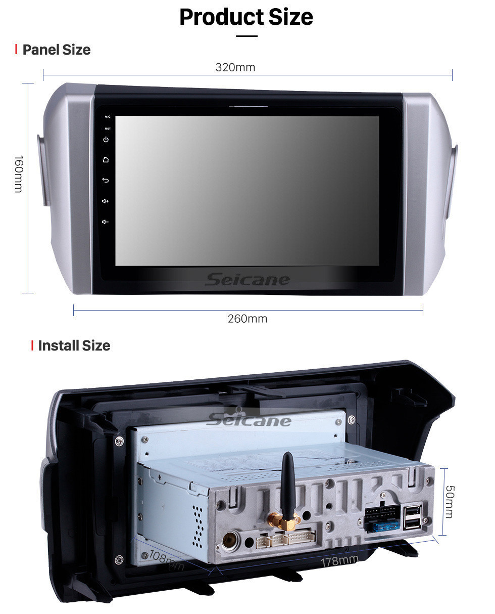 Seicane Android 11.0 HD Écran tactile 9 pouces Bluetooth Radio Navigation GPS pour 2015-2018 Toyota Innova LHD soutien SWC caméra de recul DVD 1080 P 4G WIFI