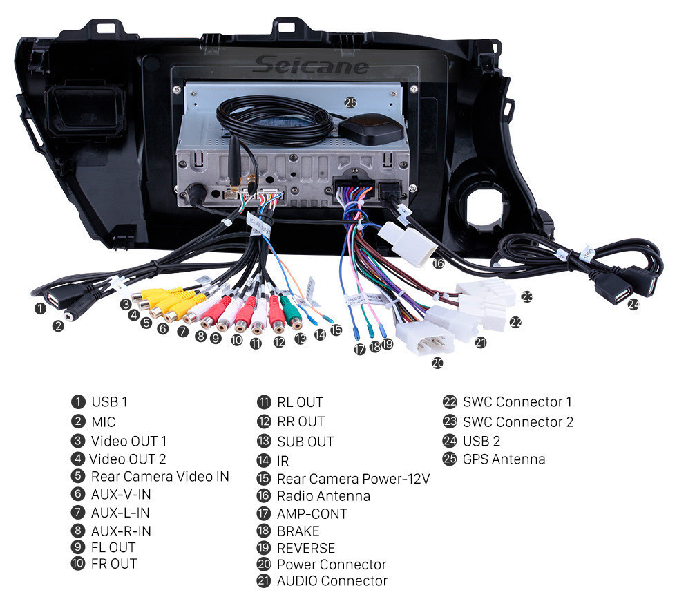 Seicane 10.1 polegada Android 11.0 GPS Navi Rádio para 2016 2017 2018 Toyota Hilux motorista da Mão Esquerda com WIFI AUX USB suporte a Bluetooth 4G Câmera de Backup DVD OBD2