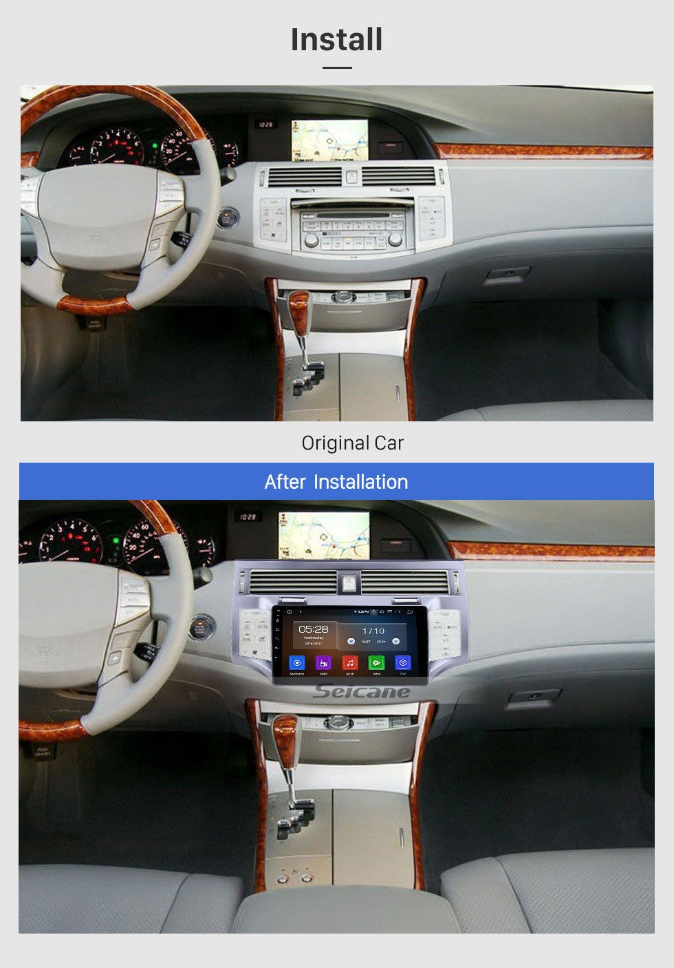 Seicane OEM Android 11.0 HD Pantalla táctil Reproductor multimedia de 9 pulgadas para 2006 2007 2008 2009 2010 TOYOTA AVALON con Bluetooth GPS Navi Auto Radio compatible Volante Coontrol Rearview 4G WIFI