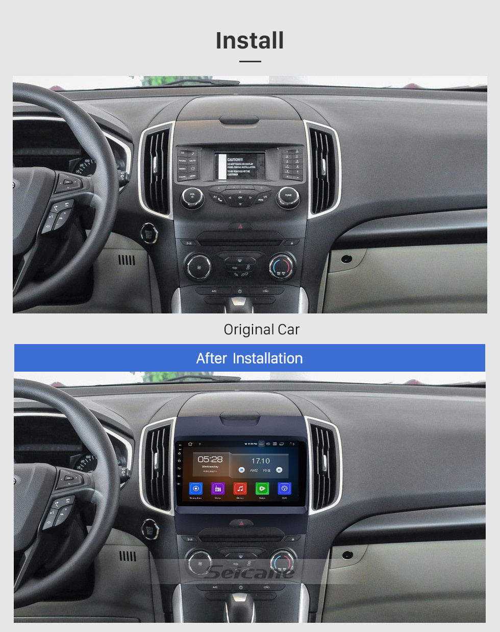Seicane HD Touchscreen Android 11.0 9 polegada de rádio para 2013-2017 FORD EDGE GPS de navegação Bluetooth música FM RDS WIFI USB suporte 4G Carplay DVD TPMS DVR OBD