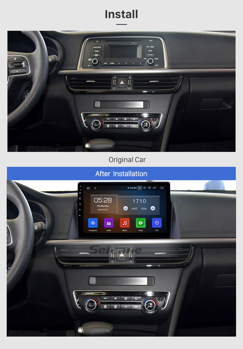 Seicane 2016 KIA K5 10.1 polegada tela sensível ao toque HD Android 11.0 Rádio sistema de Navegação GPS Bluetooth Multimedia Player suporte 4G WIFI DVD Player controle de volante Câmera Retrovisor TV Digital TPMS OBD