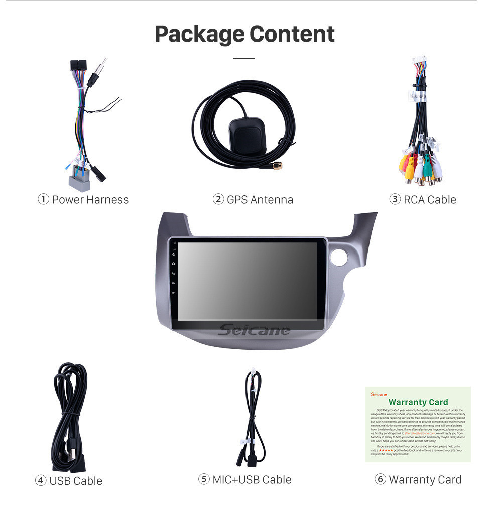 Seicane Android 11.0 10.1 pouces 2007-2013 Honda FIT Jazz RHD Bluetooth Radio Navigation GPS Unité de tête à écran tactile soutien SWC USB Carplay DVD TV 4G WIFI Seicane Android 11.0 10.1 pouces 2007-2013 Honda FIT Jazz RHD Bluetooth Radio Navigation GPS Unité de tête à écran tactile soutien SWC USB Carplay DVD TV 4G WIFI