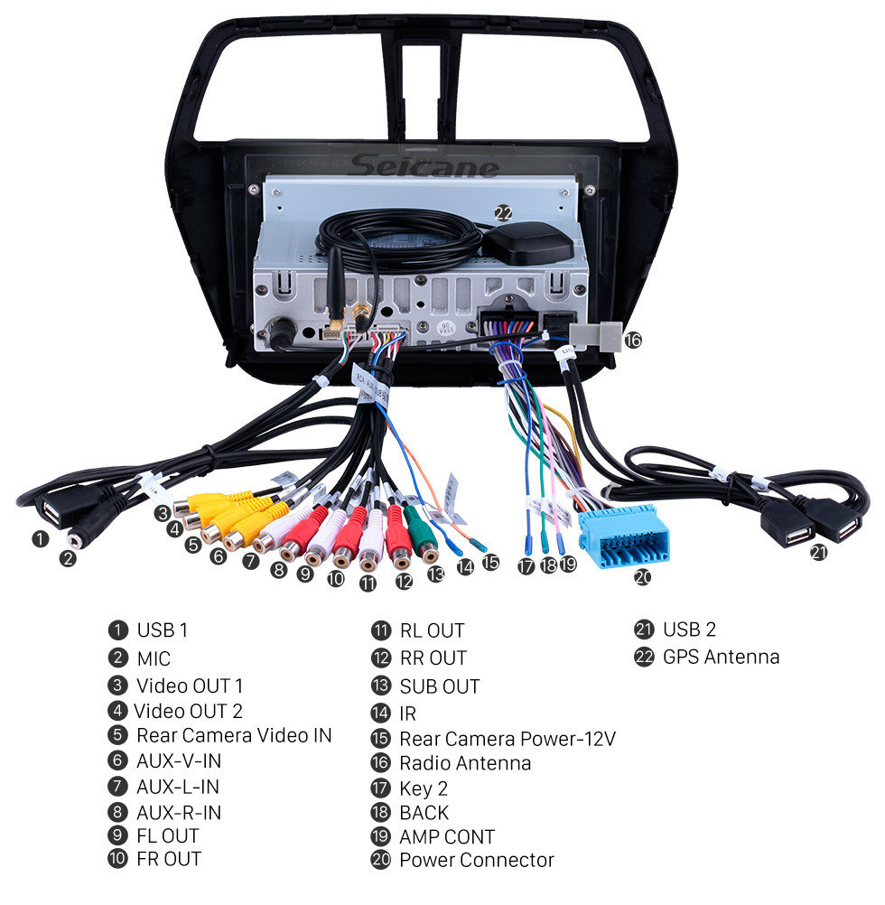 Seicane 2013-2016 Suzuki SX4 S-Cross Android 11.0 9 polegada GPS Navegação Rádio Bluetooth AUX HD Touchscreen USB Carplay suporte TPMS DVR TV Digital