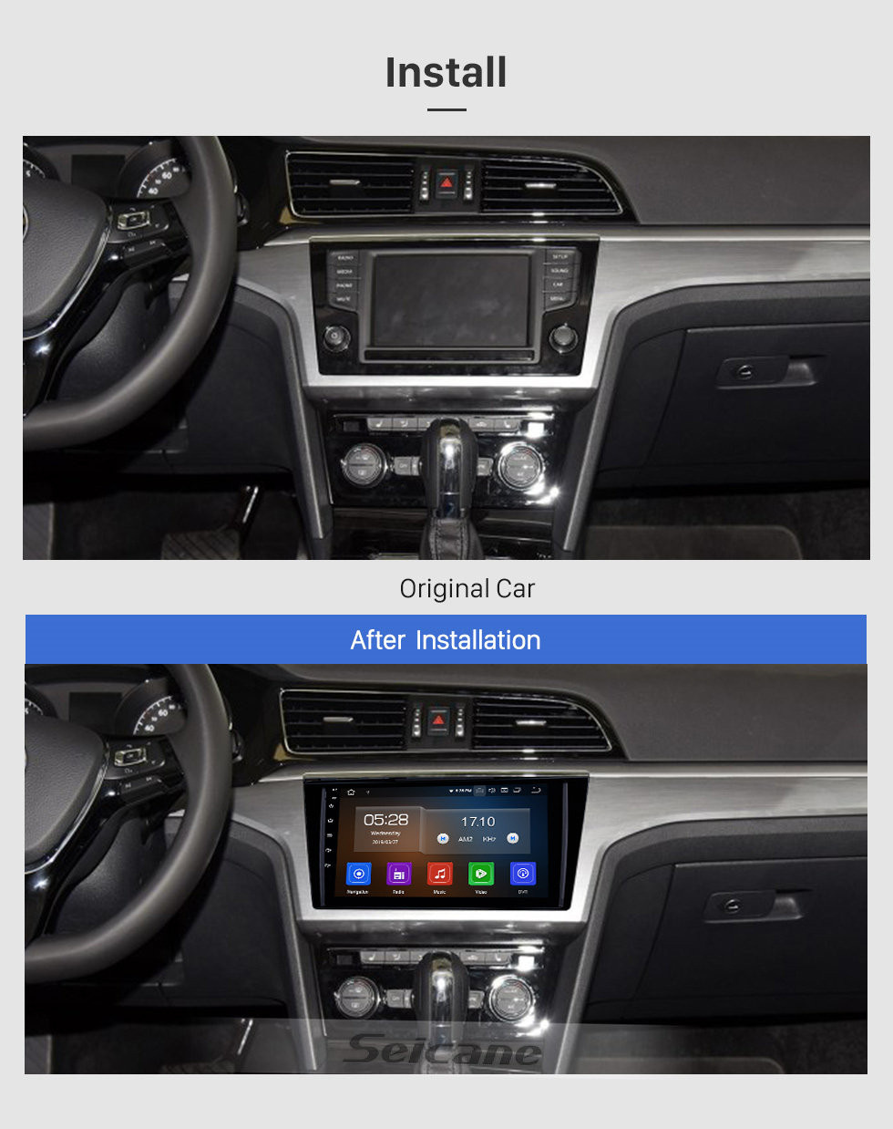 Seicane Android 11.0 9 pouces 2015 2016 VW Volkswagen Lamando Navigation GPS Stéréo Bluetooth HD Écran Tactile Radio support 4G WIFI 1080P DVD SWC OBD2