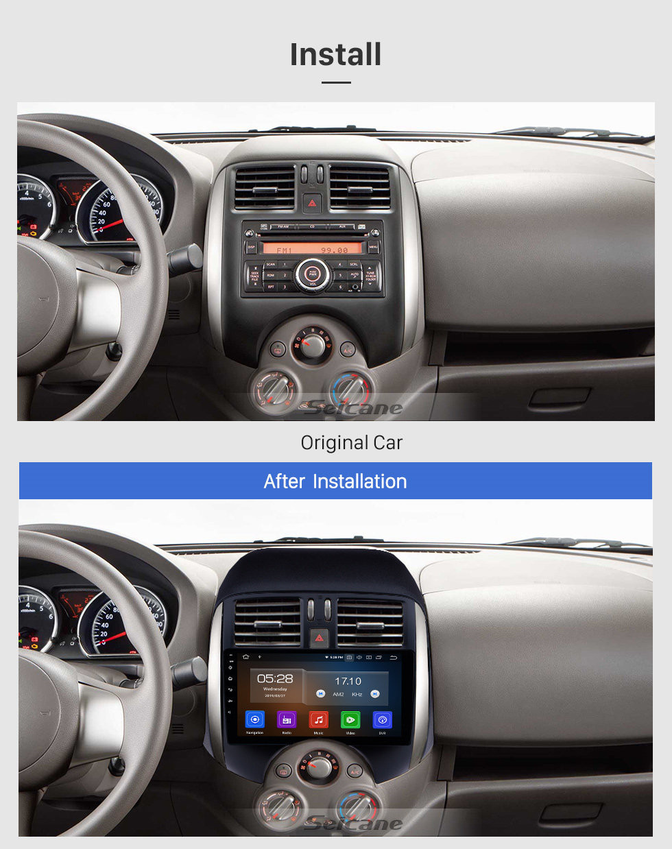 Seicane Um din Android 11.0 9 polegadas Rádio para 2011 2012 2013 Nissan Old SUNNY com Quad-core HD Touchscreen GPS Bluetooth Navi Carplay USB 4G WIFI AUX RDS