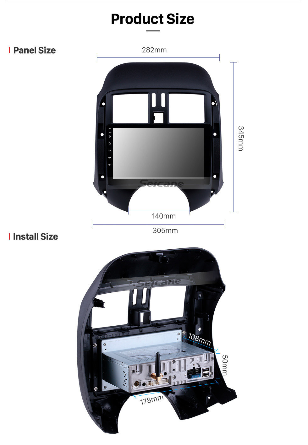 Seicane Um din Android 11.0 9 polegadas Rádio para 2011 2012 2013 Nissan Old SUNNY com Quad-core HD Touchscreen GPS Bluetooth Navi Carplay USB 4G WIFI AUX RDS