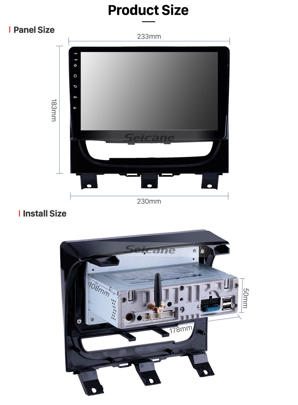 Seicane 2012-2016 Fiat Strada / cdea 9 pouces Android 11.0 Bluetooth Radio HD à écran tactile Navigation GPS Prise en charge de Carplay USB Miroir Lien 1080P Vidéo 4G OBD