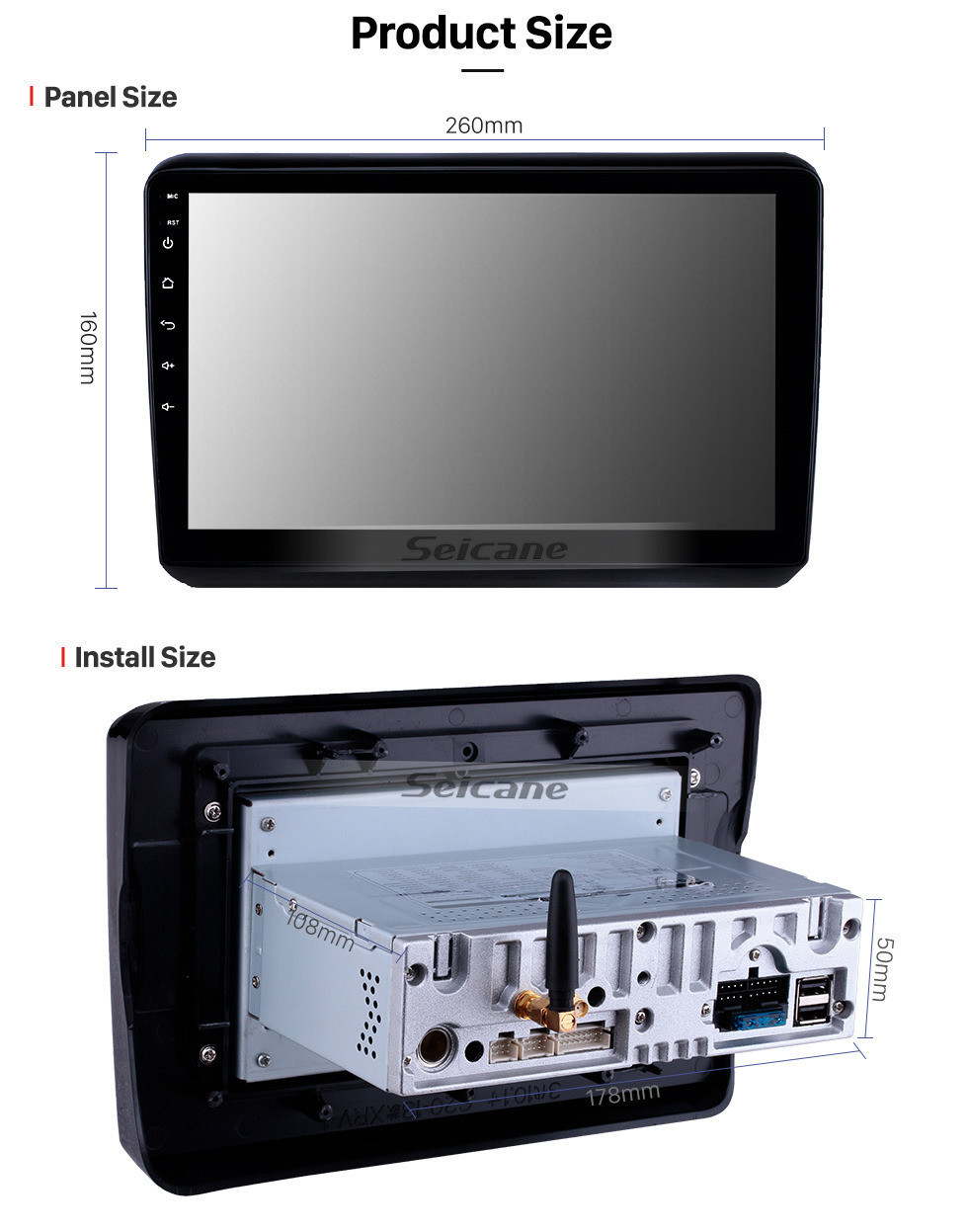 Seicane 10.1 polegada Android 11.0 Rádio para 2014-2016 Honda XRV com HD Touchscreen GPS Nav Carplay Bluetooth suporte a FM DVR TPMS controle de volante 4G WIFI SD