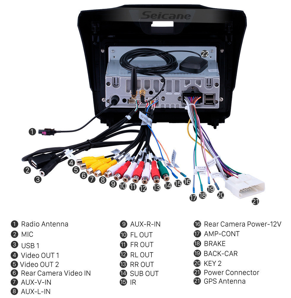 Seicane OEM 9 pulgadas Android 11.0 Radio para 2012-2016 2017 2018 Chevy Chevrolet TrailblazerS10 ISUZU D-Max DMax Bluetooth Wifi HD Pantalla táctil Navegación GPS Carplay Soporte USB 4G SWC RDS OBD2