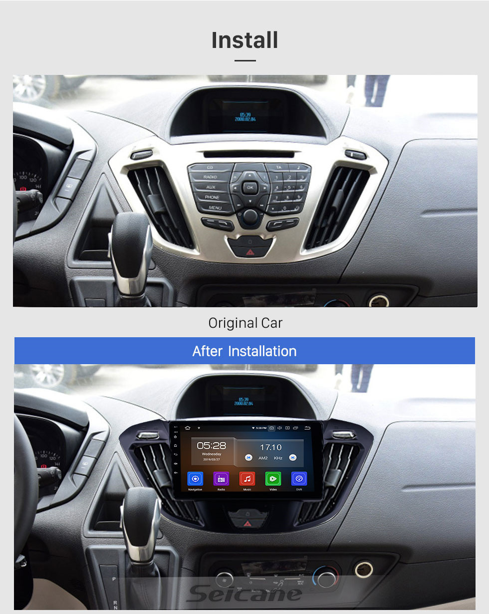 Seicane Android 11.0 9 pulgadas 2017 Ford JMC Tourneo Versión alta Multimedia GPS Navi Radio Bluetooth Wifi Carplay compatible RDS TPMS DVD 1080P Enlace de espejo