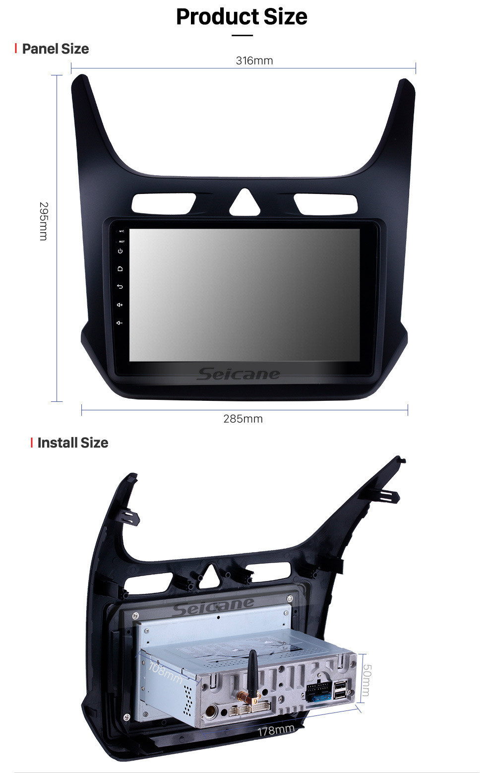 Seicane Android 11.0 9 Zoll HD Touchscreen GPS Navigationsradio für 2016-2018 Chevrolet Cobalt mit USB Bluetooth Carplay Unterstützung DVR DAB + Digital TV