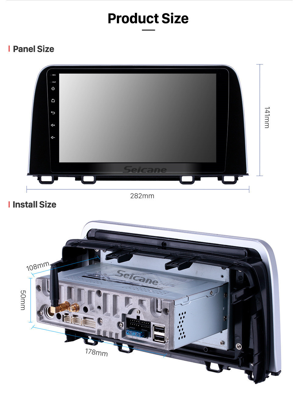 Seicane HD Touchscreen 2017 2018 Honda CRV Android 11.0 9 Zoll GPS Navigationsradio Bluetooth Carplay AUX Musikunterstützung SWC OBD2 Mirror Link Backup Kamera