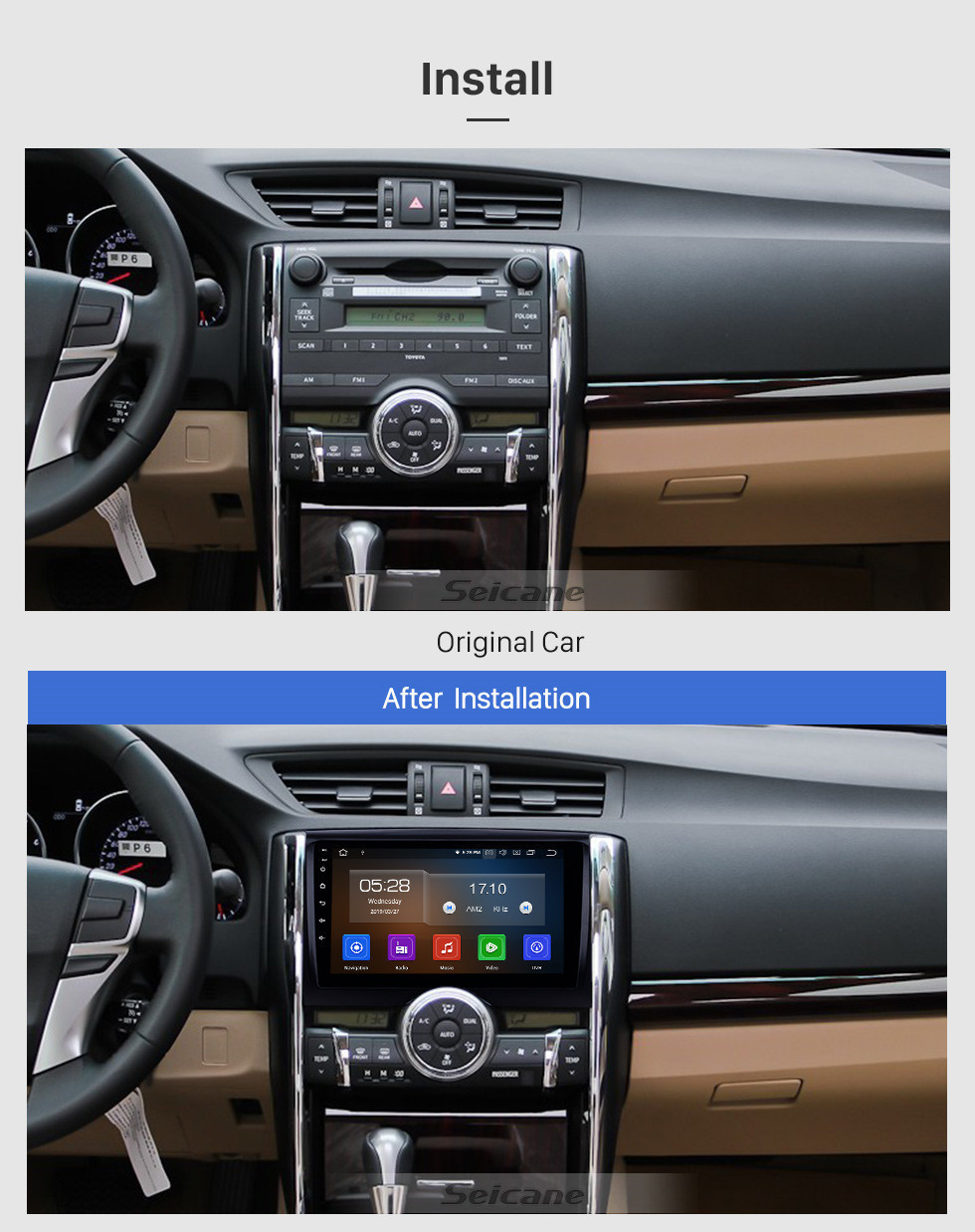 Seicane Écran tactile HD 2010 2011-2015 TOYOTA REIZ Mark X 9 pouces Android 11.0 Radio de navigation GPS Bluetooth Carplay Musique Prise en charge AUX TPMS SWC OBD2 DVR Seicane Écran tactile HD 2010 2011-2015 TOYOTA REIZ Mark X 9 pouces Android 11.0 Radio de navigation GPS Bluetooth Carplay Musique Prise en charge AUX TPMS SWC OBD2 DVR