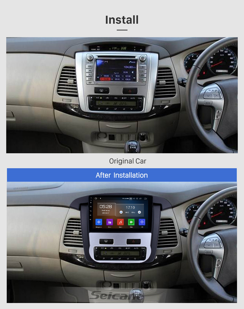 Seicane OEM 9 polegada Android 11.0 Rádio para 2012 2013 2014 Toyota innova Auto A / C Bluetooth HD Touchscreen Navegação GPS Carplay USB suporte 4G WIFI TV Digital