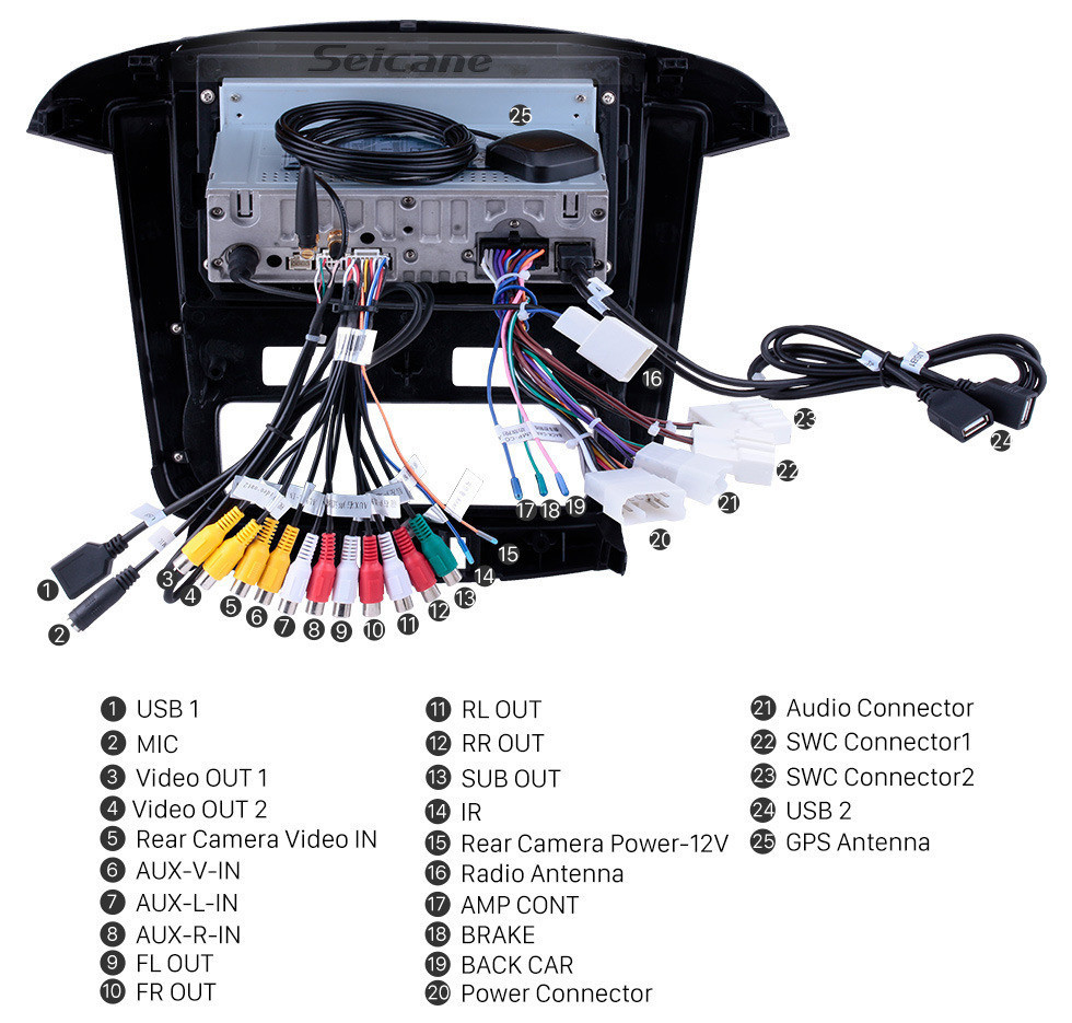 Seicane OEM 9 pulgadas Android 11.0 Radio para 2012 2013 2014 Toyota innova Auto A / C Bluetooth HD Pantalla táctil Navegación GPS Soporte USB Carplay USB 4G WIFI TV digital