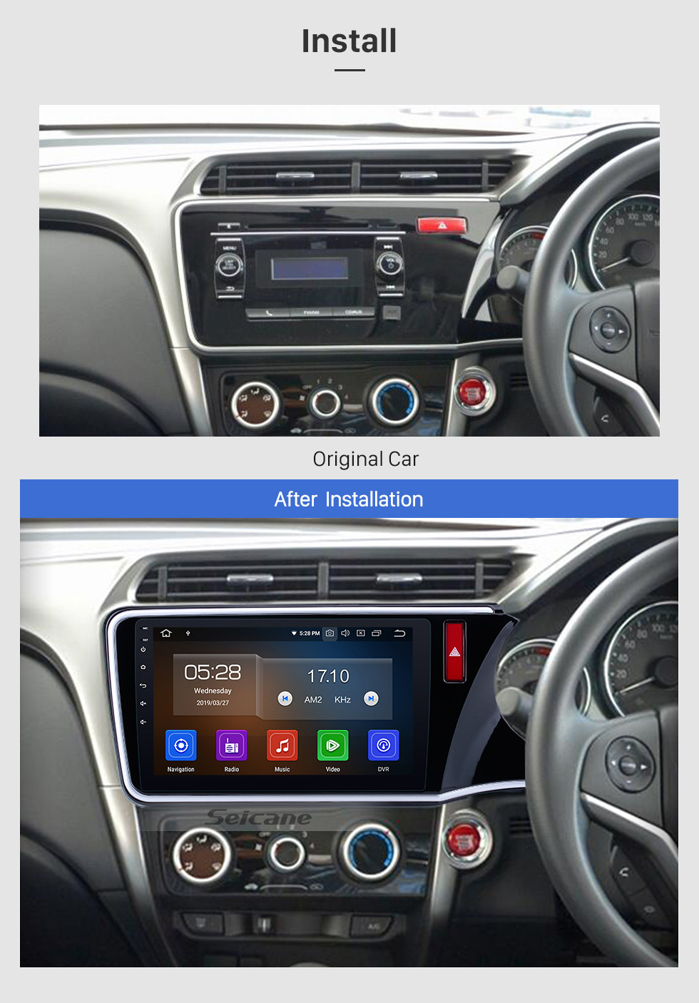 Seicane Android 9.0 rádio sistema de navegação de 10,1 polegadas Touch Screen de GPS para 2014 2015 2016 2017 Honda City (RHD) com Bluetooth Música Espelho Fazer a ligação OBD2 3G WiFi backup câmera de vídeo 1080p AUX controle de volante Seicane Android 9.0 rádio sistema de navegação de 10,1 polegadas Touch Screen de GPS para 2014 2015 2016 2017 Honda City (RHD) com Bluetooth Música Espelho Fazer a ligação OBD2 3G WiFi backup câmera de vídeo 1080p AUX controle de volante