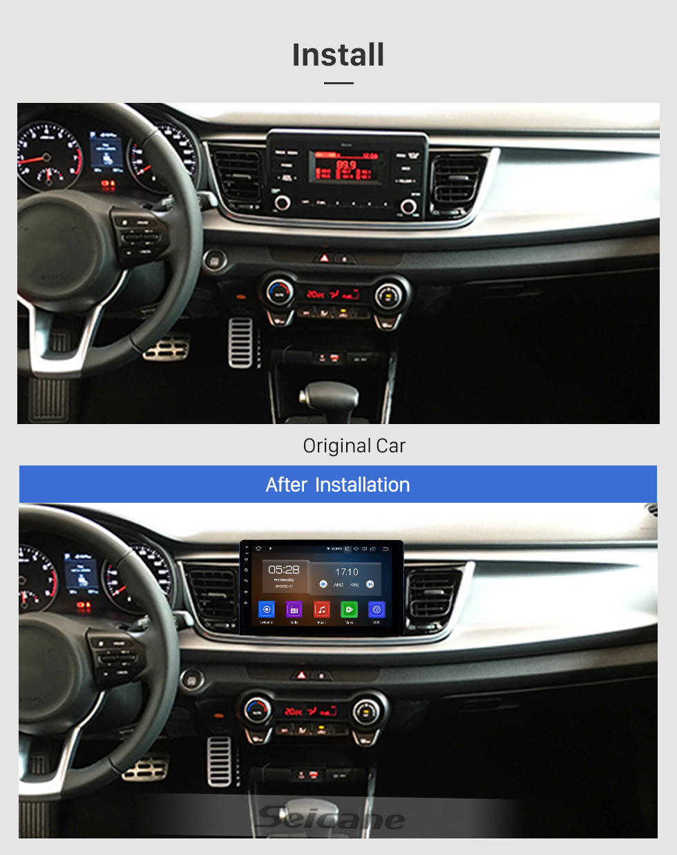 Seicane 9-дюймовый Android 11.0 Радио для 2017-2019 Kia Rio с GPS-навигатором HD с сенсорным экраном Bluetooth AUX Поддержка Carplay OBD2 Камера заднего вида 4G WIFI