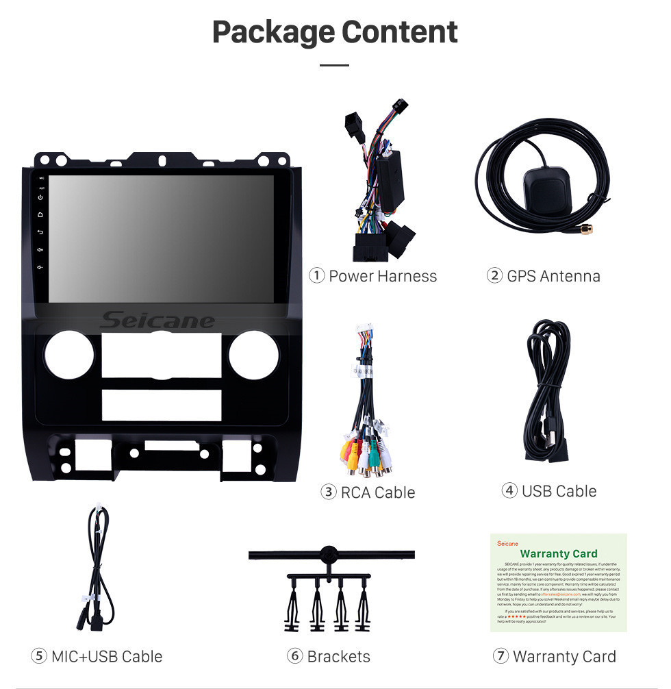 Seicane Android 11.0 9 pulgadas 2007-2012 Ford Escape HD Pantalla táctil Navegación GPS Radio con Bluetooth USB Música Compatible con Carplay WIFI Mirror Link OBD2 DVR