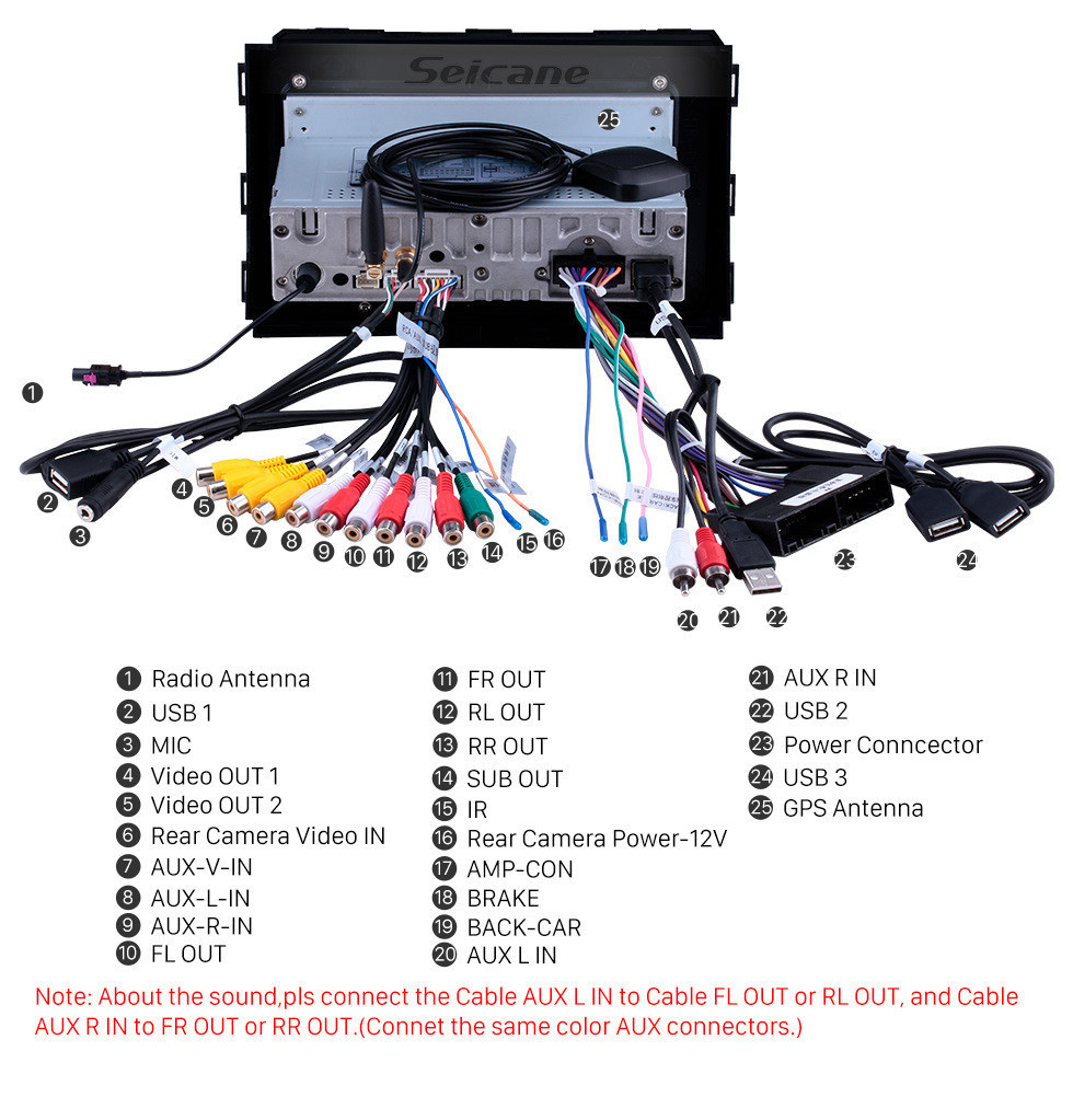 Seicane 8 Zoll 2014-2019 Kia Karneval HD Touchscreen Android 12.0 GPS-Navigationsradio WIFI Bluetooth Carplay Musik USB AUX-Unterstützung Ersatzkamera 1080P