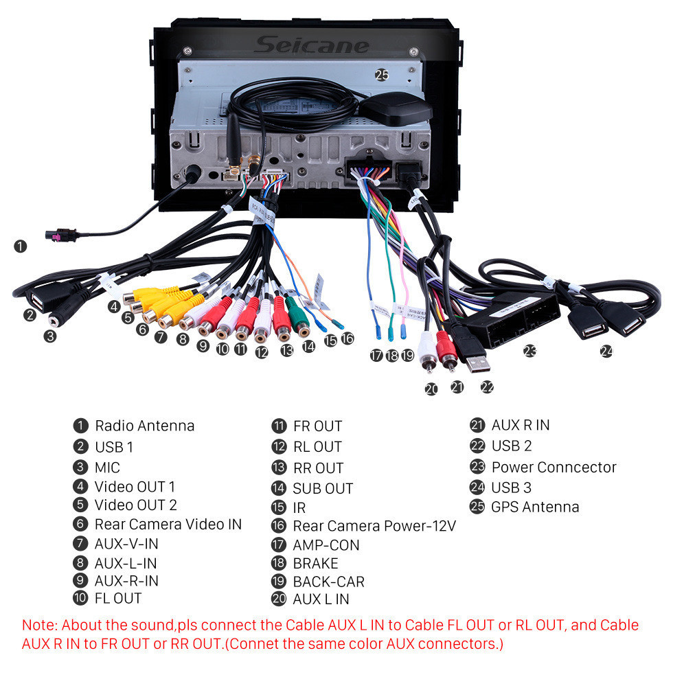 Seicane 8 pouces 2014-2019 Kia Carnival HD à écran tactile Android 12.0 Navigation GPS Radio WIFI Bluetooth Carplay Musique Prise en charge AUX AUX caméra de recul 1080P