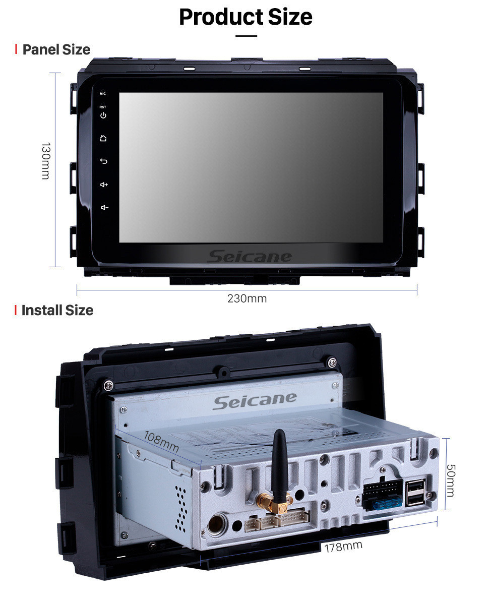 Seicane 8 pulgadas 2014-2019 Kia Carnival HD Pantalla táctil Android 12.0 Navegación GPS Radio WIFI Bluetooth Carplay Música USB AUX soporte Cámara de respaldo 1080P