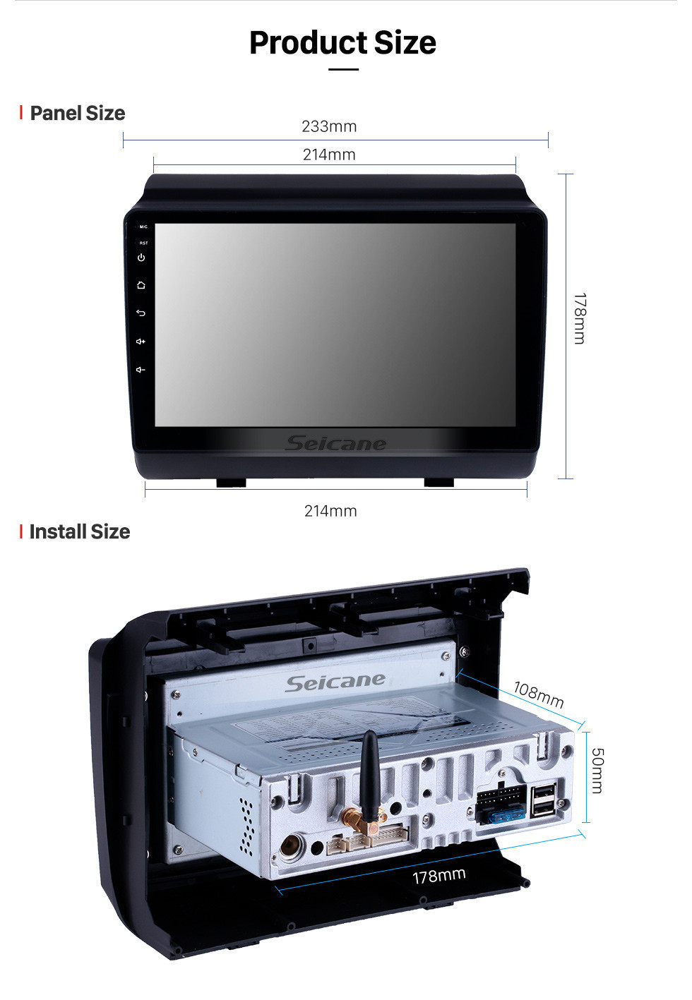 Seicane HD-Touchscreen 2018-2019 Hyundai ix35 Android 11.0 9 Zoll GPS-Navigations-Radio Bluetooth Carplay AUX-Musikunterstützung SWC OBD2 Spiegel-Link-Backup-Kamera