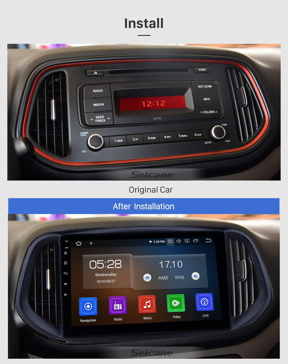 Seicane 10,1 zoll Android 9,0 GPS Navigation Radio für 2014 2015 2016 2017 Kia KX3 Bluetooth Wifi HD Touchscreen Musik Carplay unterstützung Backup kamera 1080 P