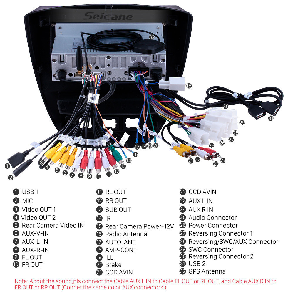 Seicane 10.1 pouces Android 11.0 2005-2014 radio de navigation avec GPS Toyota Aygo avec écran tactile Carplay Bluetooth musique prise en charge USB AUX OBD2 DVR DAB + TPMS