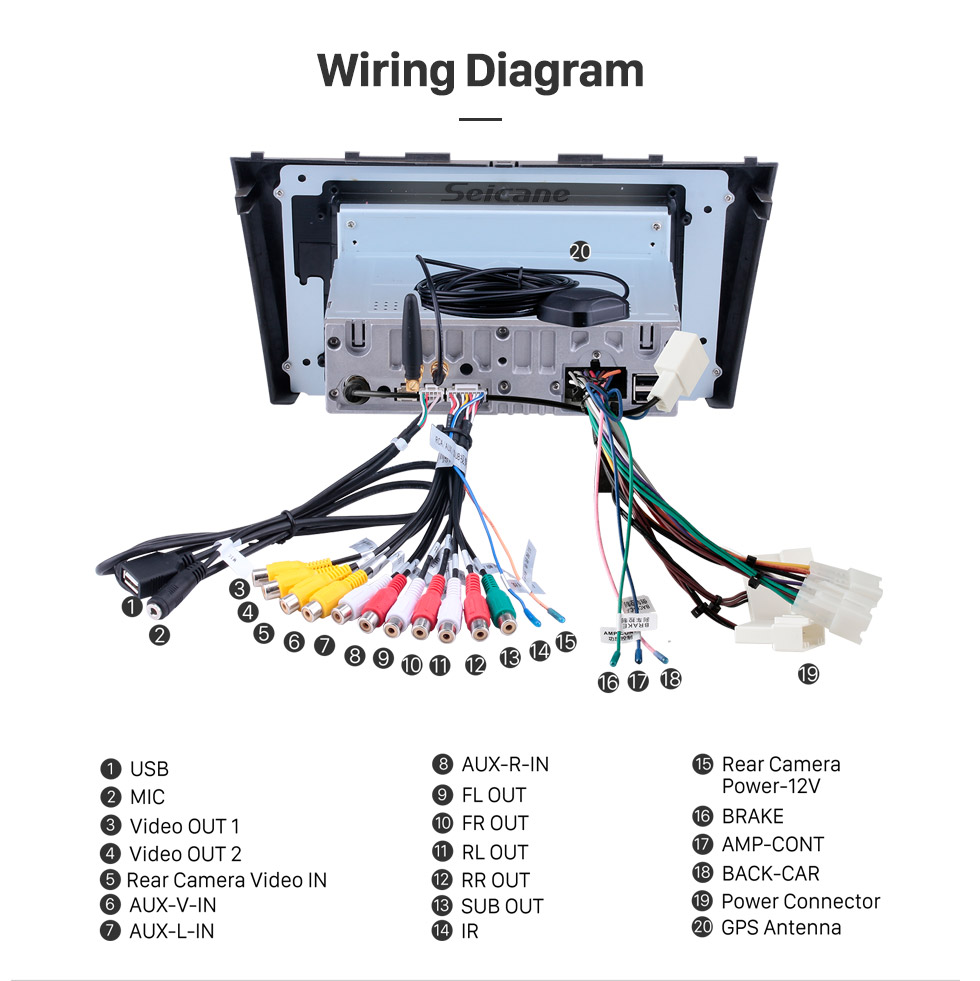 Seicane OEM 2007 2008 2009 2010 2011 TOYOTA CAMRY Android 11.0 9 pouces HD Écran tactile Navigation GPS Navigation Radio Support Caméra de recul Commande au volant USB DVR TPMS