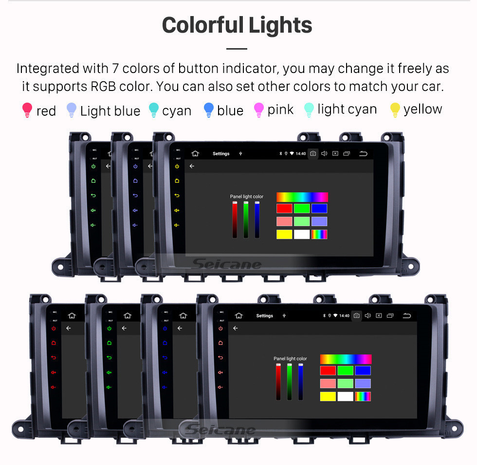 Seicane 9 pouces 2009-2014 Toyota Sienna Android 11.0 Radio de navigation Bluetooth Bluetooth HD à écran tactile AUX Carplay Musique prise en charge 1080 P Vidéo TV numérique Caméra arrière Seicane 9 pouces 2009-2014 Toyota Sienna Android 11.0 Radio de navigation Bluetooth Bluetooth HD à écran tactile AUX Carplay Musique prise en charge 1080 P Vidéo TV numérique Caméra arrière