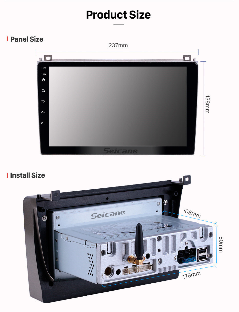 Seicane Android 11.0 9 inch GPS Navigation Radio for 2006-2010 Proton GenⅡ with HD Touchscreen Carplay Bluetooth WIFI USB AUX support Mirror Link OBD2 SWC