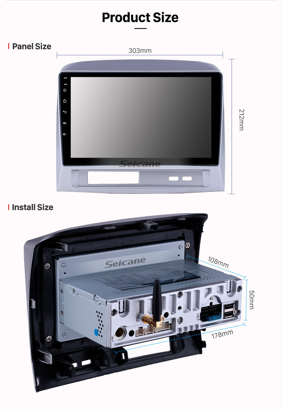 Seicane 9 pouces 2004 Toyota Vios Android 11.0 GPS de navigation Radio Bluetooth HD à écran tactile AUX Carplay Musique soutien 1080P Vidéo TV numérique Caméra arrière