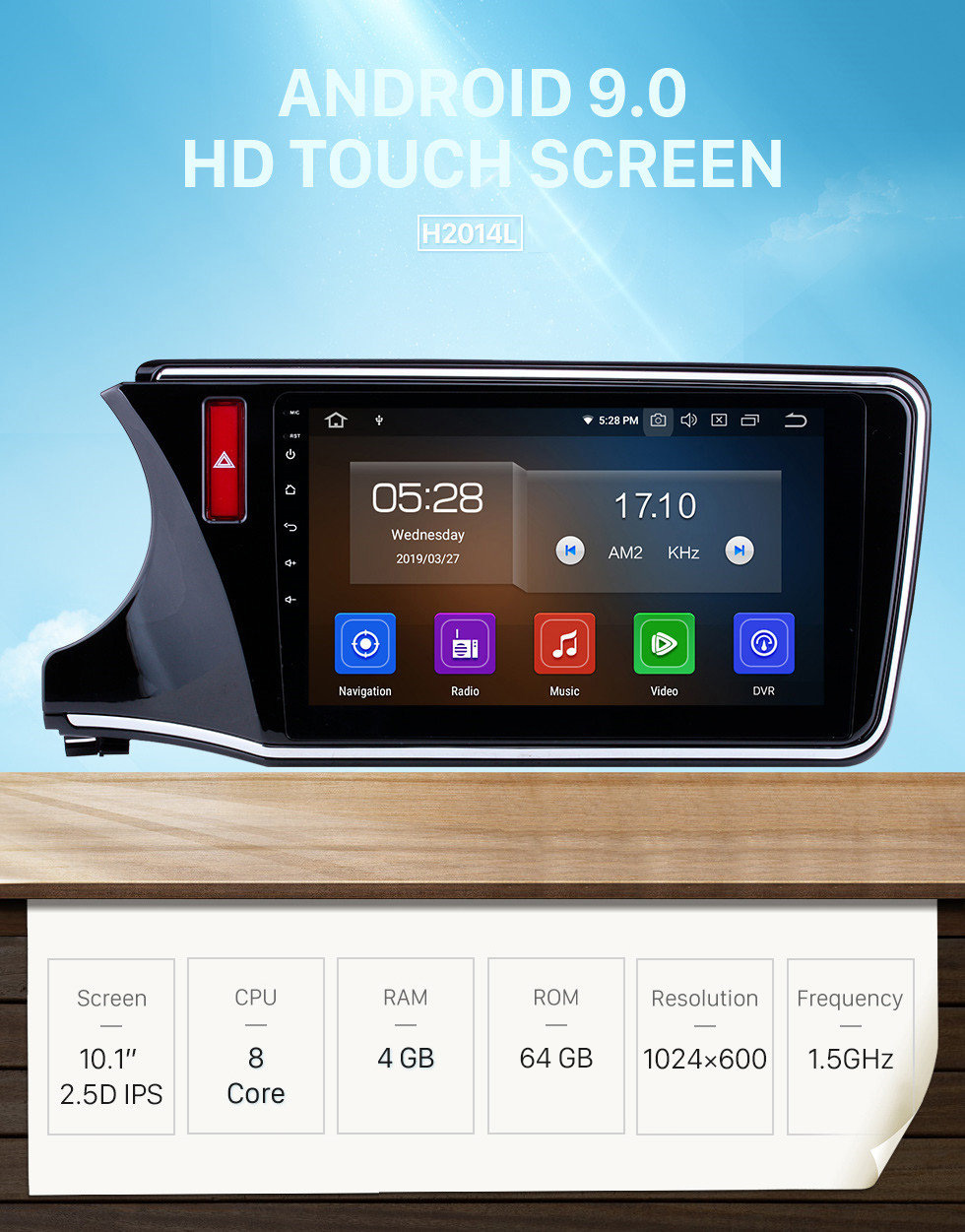 Seicane 10,1 Zoll Android 9.0 2014-2017 HONDA CITY LHD HD Touchscreen Radio GPS-Navigationssystem Bluetooth USB WIFI Spiegel Link Lenkradsteuerung Seicane 10,1 Zoll Android 9.0 2014-2017 HONDA CITY LHD HD Touchscreen Radio GPS-Navigationssystem Bluetooth USB WIFI Spiegel Link Lenkradsteuerung