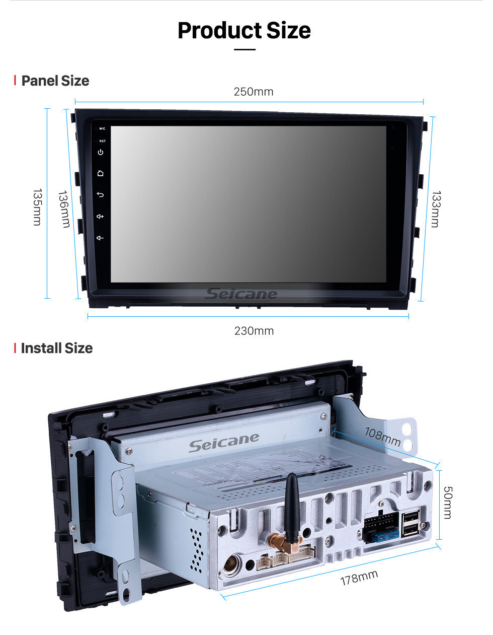 Seicane OEM 9 polegada Android 11.0 Rádio para 2013-2016 Hyundai MISTRA Bluetooth Wifi HD Touchscreen Música Navegação GPS Carplay suporte DAB + Retrovisor câmera