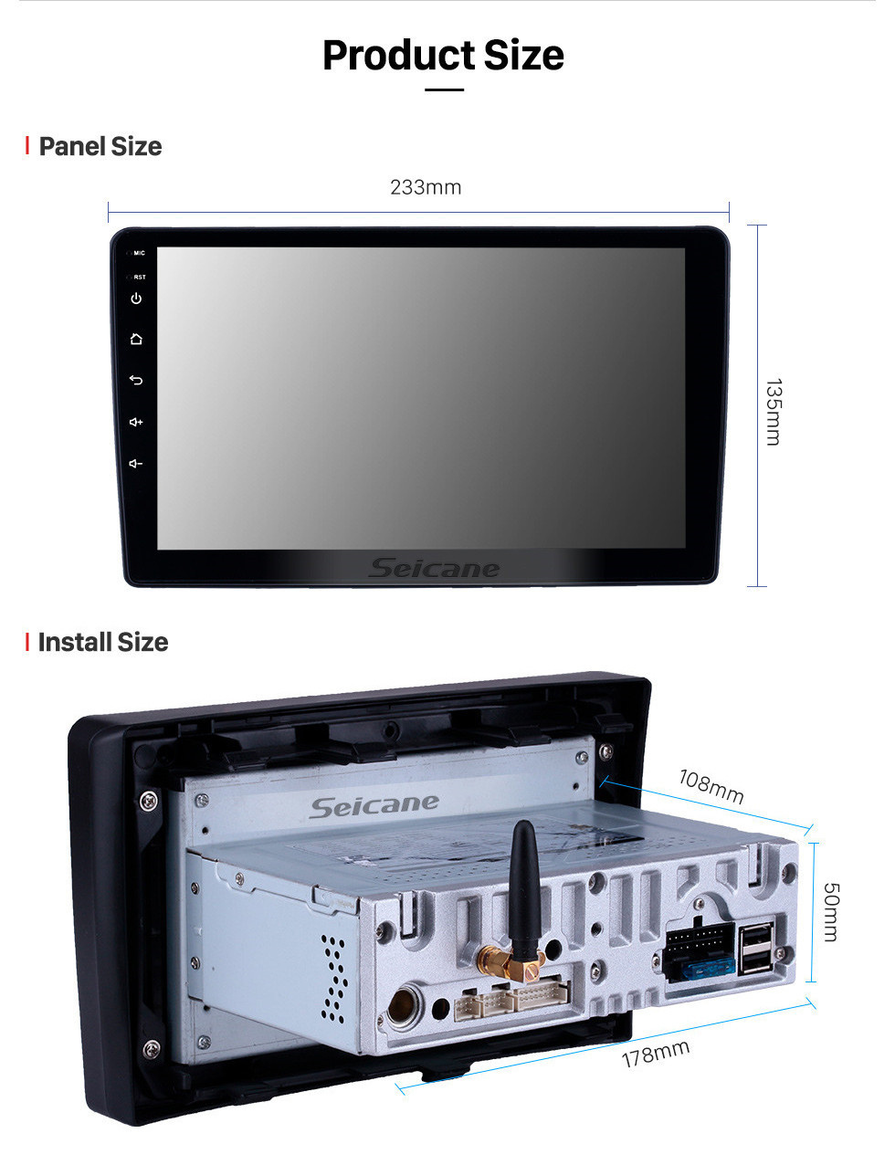 Seicane 2001-2008 Peugeot 307 Android 11.0 9-Zoll-GPS-Navigationsradio Bluetooth HD Touchscreen USB Carplay Musikunterstützung TPMS DAB + 1080P Video Mirror Link