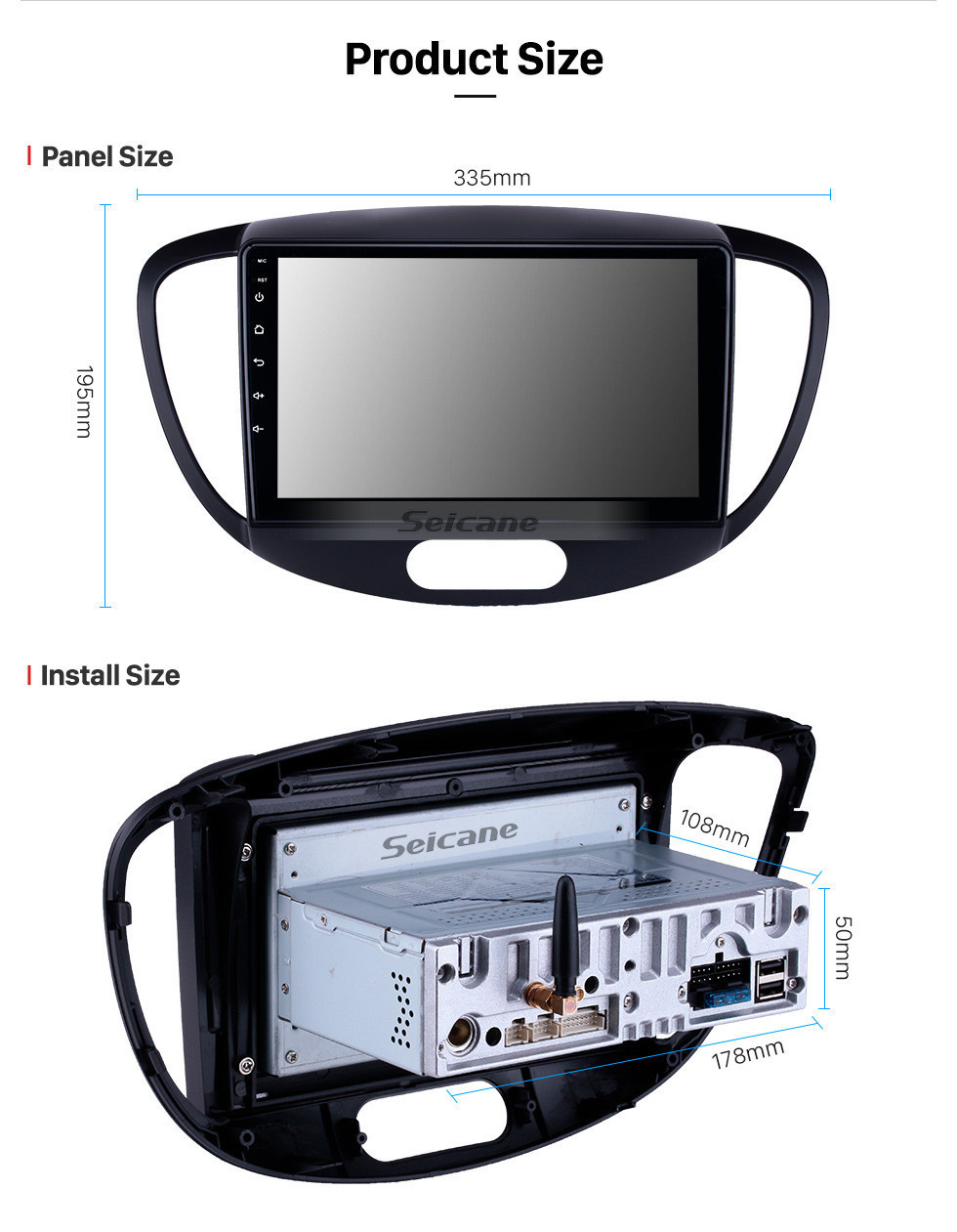 Seicane OEM 9 Zoll Android 11.0 Radio für 2010-2013 Altes Hyundai i20 Bluetooth WIFI HD Touchscreen Musik GPS Navigation Carplay USB Unterstützung Digital TV TPMS