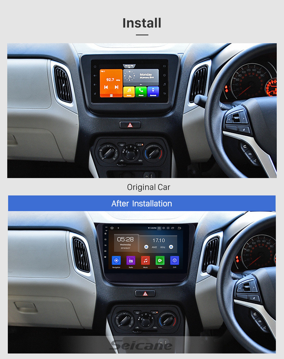 Seicane HD сенсорный экран 2019 Suzuki Wagon-R Android 11.0 9-дюймовый GPS-навигация Радио Bluetooth USB Carplay Поддержка WIFI AUX DAB + Управление рулевого колеса