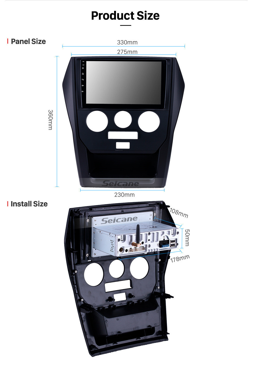 Seicane OEM 9 pulgadas Android 11.0 Radio para 2015 Mahindra Scorpio Manual A / C Bluetooth Wifi HD Pantalla táctil Navegación GPS compatible con DAB + cámara trasera