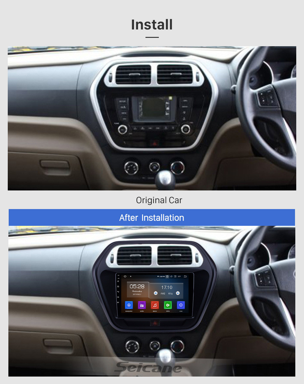 Seicane HD Touchscreen 2015 Mahindra TUV300 Android 11.0 9 polegada Navegação GPS Rádio Bluetooth USB Carplay WIFI AUX suporte DAB + Controle de Volante