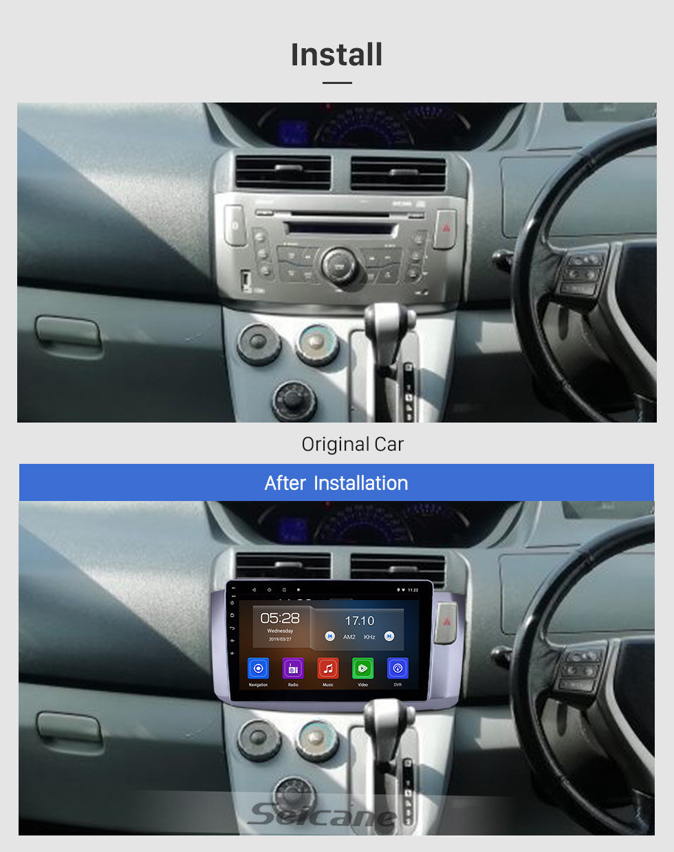 Seicane 10,1 pouces 2010 Perodua Alza Android 11.0 Radio de navigation GPS Bluetooth HD à écran tactile AUX USB Soutien Carplay OBD2 DAB + 1080P Vidéo